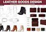 design leather backpack leather boots leather cosmetic case soft goods design